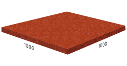Резиновая плитка M-KORT STANDART, 1000x1000 мм, терракот